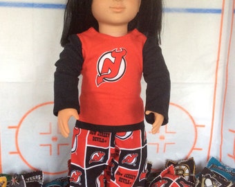 New Jersey  DEVILS! 18 Inch Doll Clothes ,Handmade ,Fits All 18 Inch Dolls ,2PC Outfit