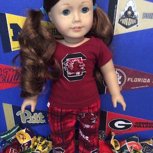 University of South Carolina ,GAMECOCKS ! 18 Inch Doll Clothes, Handmade, Fits All 18 Inch Dolls,2PC College Football Outfit