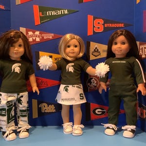 Michigan State ,SPARTANS!,18 Inch Dolls Clothes ,Handmade ,Fits All  18 Inch Dolls