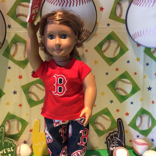 Boston Red Sox ! 18 Inch Doll Clothes , Handmade ,Fits All  18 Inch Dolls,Baseball Outfit
