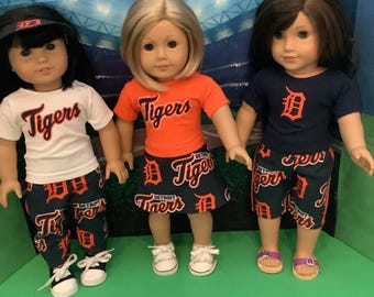 Detroit TIGERS ! 18 inch doll clothes , Handmade ,Fits all 18 Inch Dolls, Baseball Outfit