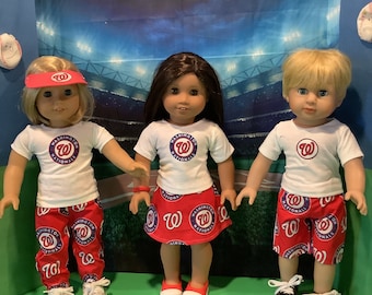 Washington NATIONALS!  18 Inch Doll Clothes ,Fits All 18 Inch Dolls, Handmade , 2pc Outfit