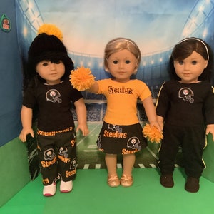 Pittsburgh STEELERS! 18in Doll Clothes, Handmade, Fits all 18 inch Dolls