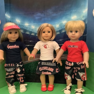 Cleveland GUARDIANS! 18 Inch Doll Clothes ,Handmade ,Fits All  18 Inch Dolls,Baseball Outfit