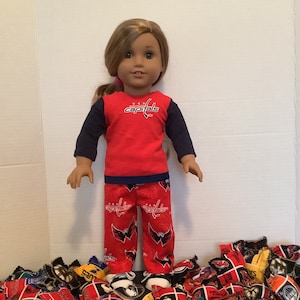 Washington CAPITALS ! 18 inch doll clothes ,Handmade , Fits All 18 inch Dolls ,2PC Outfit