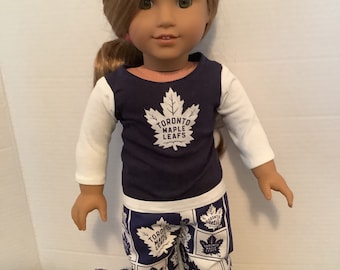 Toronto MAPLE LEAFS ! 18 Inch Doll Clothes ,Handmade ,Fits All 18 Inch Dolls ,2PC Outfit