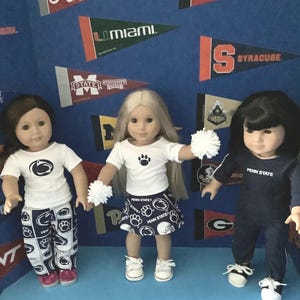 Penn State,Nittany Lions! 18 Inch Doll Clothes,Handmade ,Fits All 18 Inch Dolls , 2pc College Football Outfit