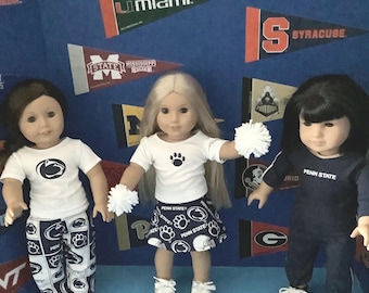 Penn State,Nittany Lions! 18 Inch Doll Clothes,Handmade ,Fits All 18 Inch Dolls , 2pc College Football Outfit