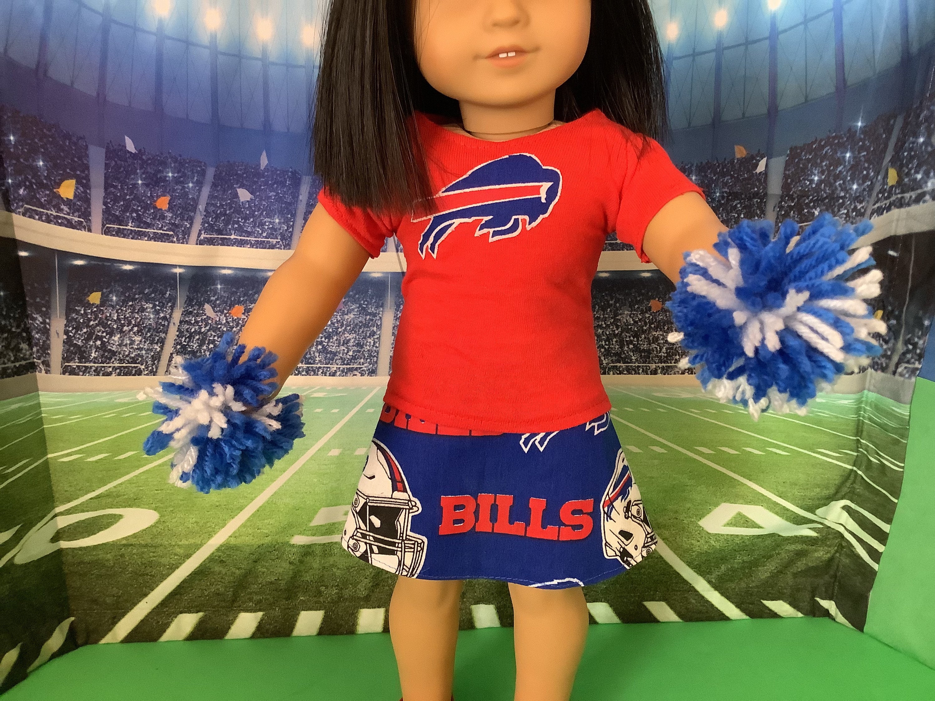 Buffalo BILLS Outfits 18in Doll Clothes, Handmade, Fits All 18 Inch Dolls 
