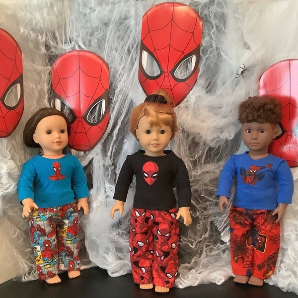 Character Print Pajamas, Handmade 18 Inch Doll Clothes