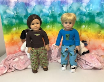 Character Print Pajamas! Handmade 18 Inch Doll Clothes