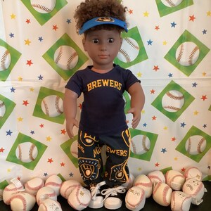 Milwaukee BREWERS 18 inch Doll Clothes , Handmade ,Fits All 18 Inch Dolls, Baseball Outfit image 5