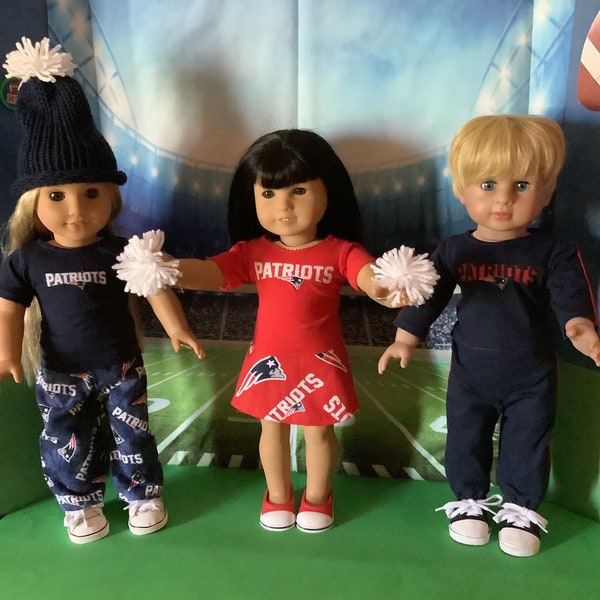 New England PATRIOTS! 18inch Doll Clothes,Handmade, Fits all 18 inch dolls