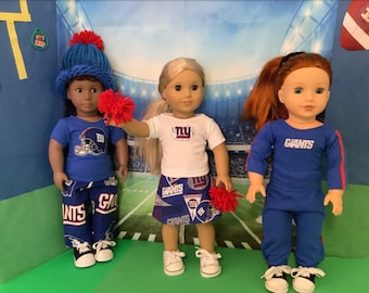 New York GIANTS! Outfits! 18in Doll Clothes, Handmade, Fits all 18 inch dolls