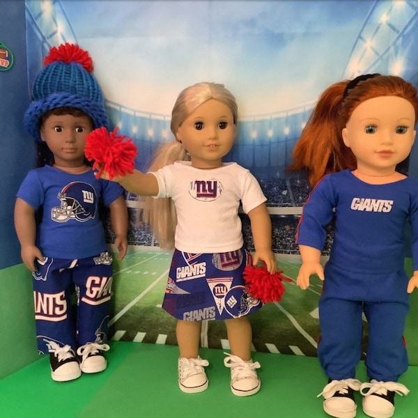 New York GIANTS! Outfits! 18in Doll Clothes, Handmade, Fits all 18 inch dolls