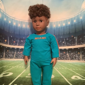 Miami DOLPHINS! Outfits! 18in Doll Clothes, Handmade, Fits all 18 inch dolls bild 7