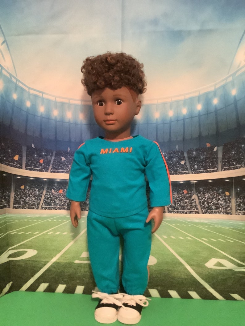 Miami DOLPHINS! Outfits! 18in Doll Clothes, Handmade, Fits all 18 inch dolls bild 7