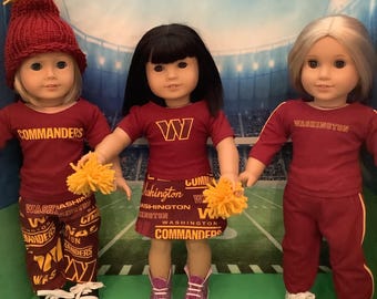 Washington Commanders! 18 Inch Doll Clothes,Handmade,Fits All 18 inch Dolls
