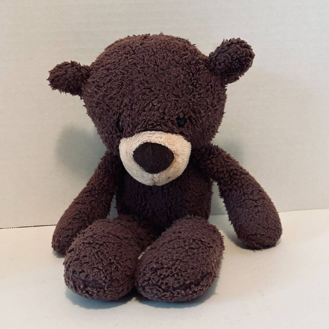 Gund Teddy Bear 14 Dark Brown Fuzzy 1986 Plush Stuffed Etsy