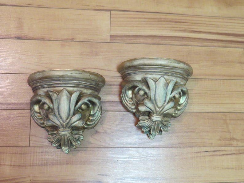 Set Fleur De Lis Corbels France Shelf Bracket Rustic French Etsy