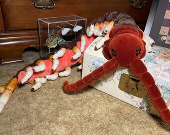 Huggable Monster; 3ft Scolopendra “White Legs” Giant Centipede Plush