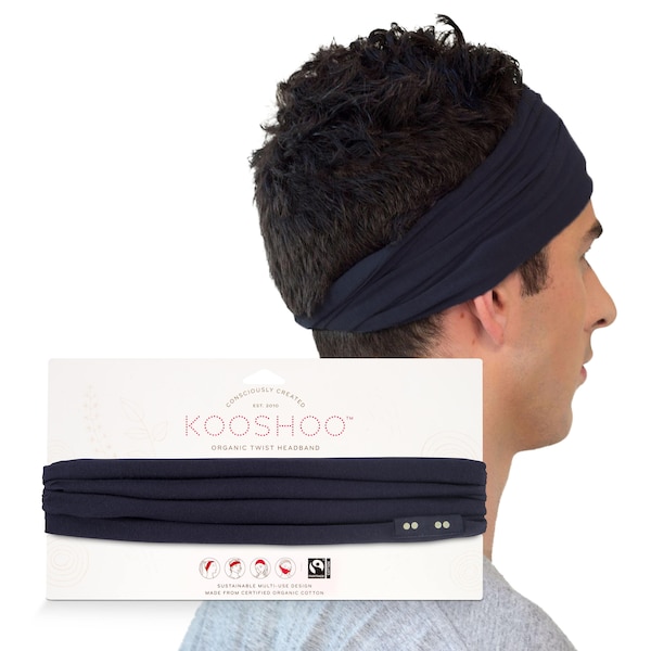 Eco-Friendly, Multi-Use Headband for Men and Women. Sweat-wicking, Non-Slip Head Wrap for Sports, Running, Hiking, Yoga, and Long Hair.