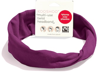 Organic cotton twist headband wild beet | plant-based, vegan, unisex, and eco-friendly hair accessory that is super comfy and soft