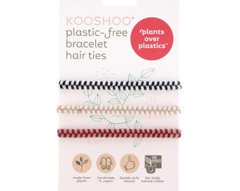 Braccialetto KOOSHOO per capelli sani – Cotone biologico con trama a chevron, non lascia pieghe, utilizzabile anche come braccialetto boho