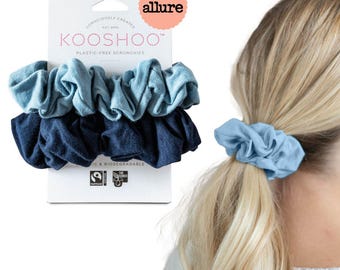 Elastici per capelli senza plastica KOOSHOO - Set di elastici per capelli in cotone biologico a zero sprechi, ricavati da piante. Commercio equo e solidale, realizzati eticamente per tutti i tipi di capelli.