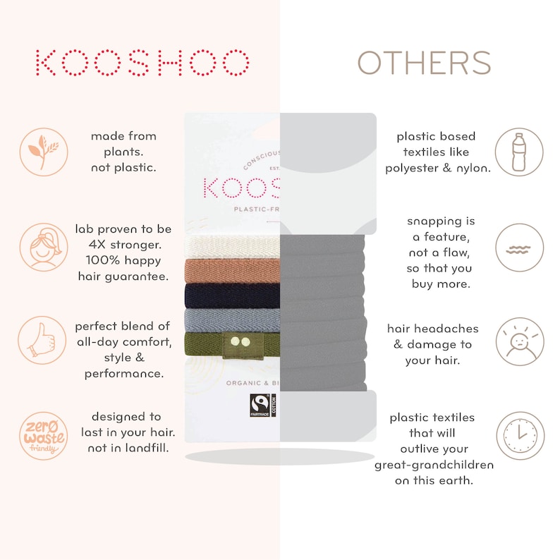 plastic-free hair ties are better than conventional hair ties