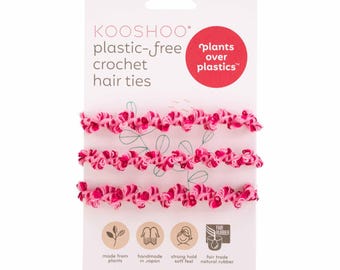 KOOSHOO Elastici per capelli all'uncinetto in morbido cotone biologico per capelli sani – Prevengono danni, crespo e rotture, senza plastica, delicati sui capelli – Hot Jam
