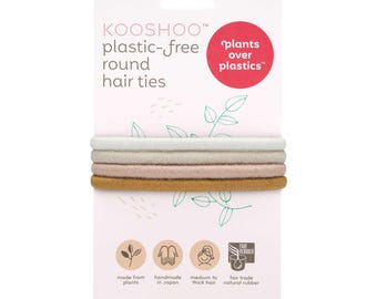 KOOSHOO Elastici per capelli dorati senza plastica - Elastici rotondi in cotone biologico derivati da piante - Lavabili in lavatrice, zero sprechi, styling etico