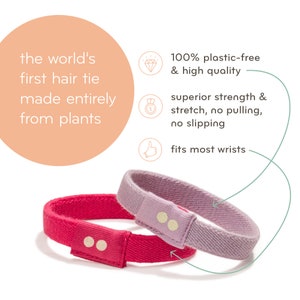 KOOSHOO Plastic-Free Flat HAIR TIES | Organic Cotton, Eco-Friendly Wide Hair Elastics. Best Hair Bands for Thin, Medium, Thick, Curly Hair image 4