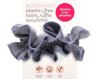 Elastico per capelli con volant in cotone biologico, senza plastica / Elastico per capelli con volant, plissettato e doppio strato, prodotto eticamente dalle suore. Raso cruelty-free.