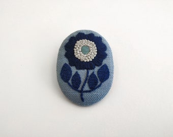 Hand-embroidered brooch