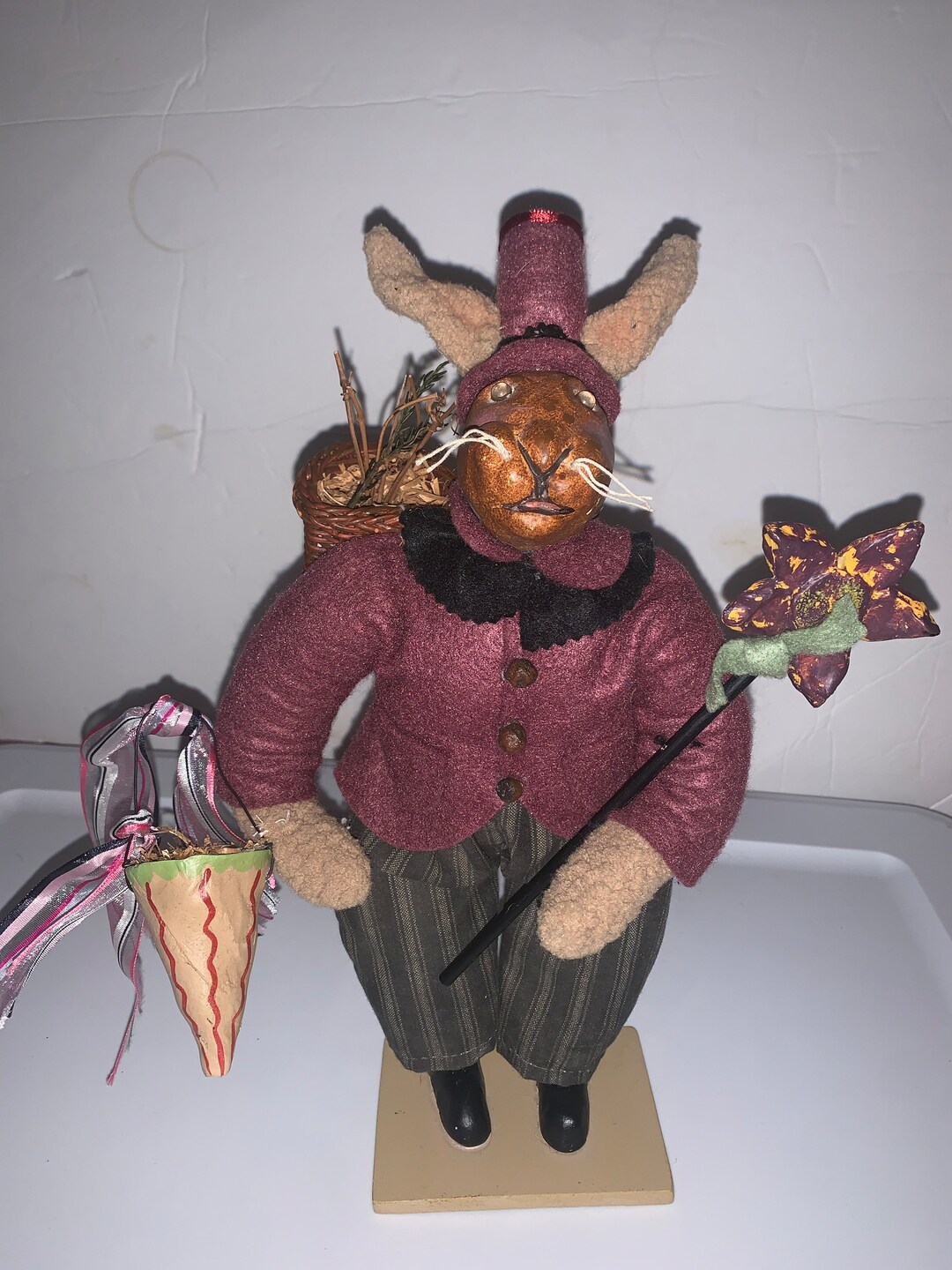 Primitive OOAK Rabbit on a Stand - Etsy