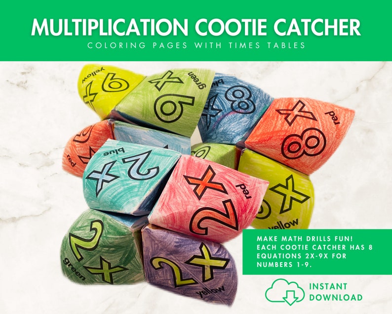 Multiplication Cootie Catcher/ Fortune Teller Etsy