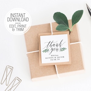 Wedding Thank You Tags Printable, Hotel Welcome Bag Tag, Favor Tags, Gift Bag, Wedding Decor, PDF Template Favours Instant Download A1
