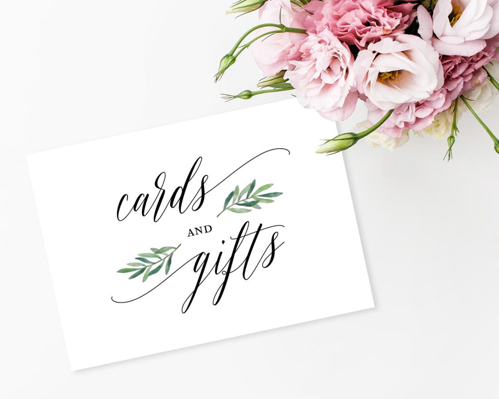 Greenery Cards and Gifts Sign Printable Wedding Sign Gift | Etsy