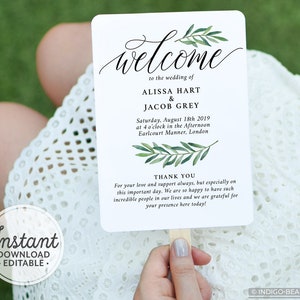 Wedding Program Fan Template Download, Order of Service Fan, Printable Wedding Fan, Ceremony Program, Modern Wedding Programs, A1