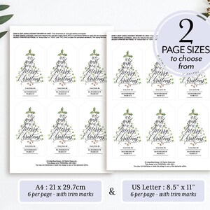 Christmas Tree Label Personalised, Christmas Gift Tags Printable, Tag ...