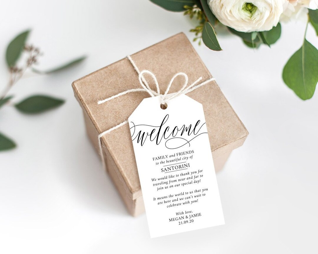 Wedding Welcome Gift Tags Printable, Editable Favor Tags Destination ...