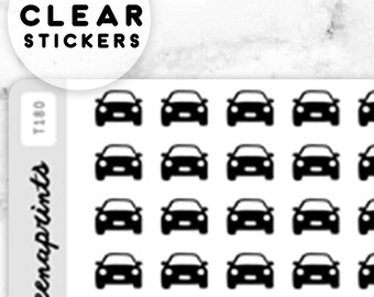 T180 | Car stickers - clear stickers, transparent stickers, planner stickers, agenda stickers, calendar stickers