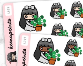 Plant mom stickers - gardening Planner stickers, Bullet journal stickers LOLA L655 LILY L707