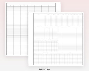 PP046 | Monthly foldout insert for Personal Rings Printable Planner