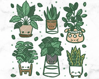 Plant Momma Lolita Elements Stickers - Digital Art, Digital Planner Stickers, Goodnotes stickers, Printable art, Notability stickers