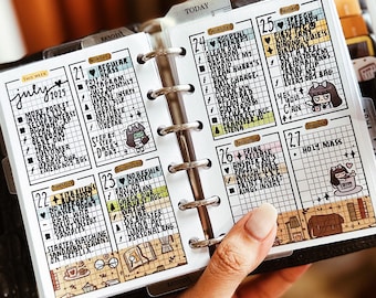 Pocket - PP004 | Week on 2 pages weekly Planner Printable - pocket rings