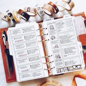 PP010 Hobonichi Weeks inspired Week on 2 Pages for Personal Rings Printable Planner image 1