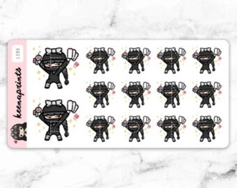 L195 | Ninja stickers - planner stickers, agenda stickers, calendar stickers, mood stickers, shopping, fast, buying, hoarder LOLA