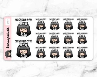 L407 | Day off stickers - planner stickers, agenda stickers, calendar stickers, no work, free day, free time, holiday, vacation